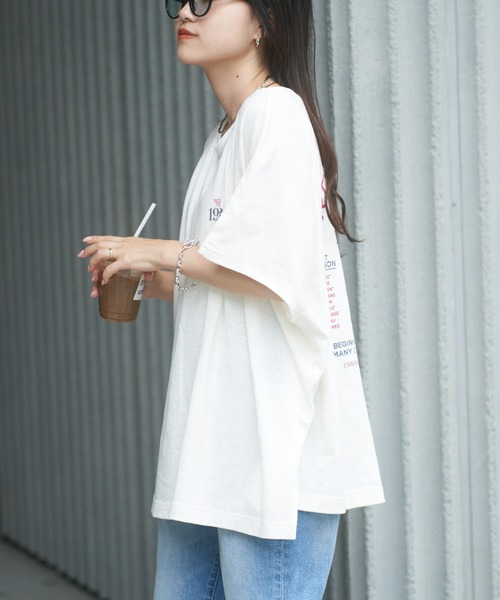 綿麻バックプリントBIGTEE
