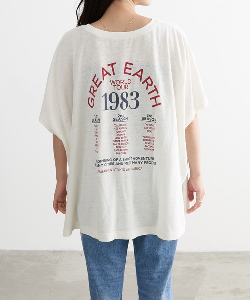 CIAOPANIC TYPY（チャオパニックティピー）の「綿麻バックプリントBIGTEE（Tシャツ/カットソー・レディース・チャコールグレー/オフホワイト/ピンク・ONE SIZE）」の22枚目の写真