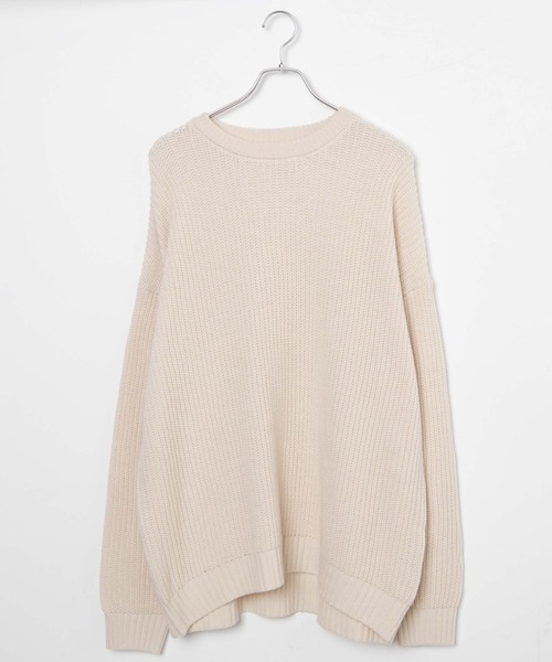 WEGO（ウィゴー）の「WEGO/ルーズフィットプルオーバー（ニット/セーター・メンズ・ブラック系その他/アイボリー/ダークグレー/ダークオレンジ・MEDIUM/LARGE）」の5枚目の写真