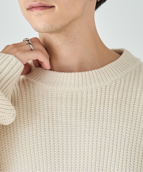 WEGO（ウィゴー）の「WEGO/ルーズフィットプルオーバー（ニット/セーター・メンズ・ブラック系その他/アイボリー/ダークグレー/ダークオレンジ・MEDIUM/LARGE）」の19枚目の写真