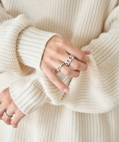 WEGO（ウィゴー）の「WEGO/ルーズフィットプルオーバー（ニット/セーター・メンズ・ブラック系その他/アイボリー/ダークグレー/ダークオレンジ・MEDIUM/LARGE）」の21枚目の写真