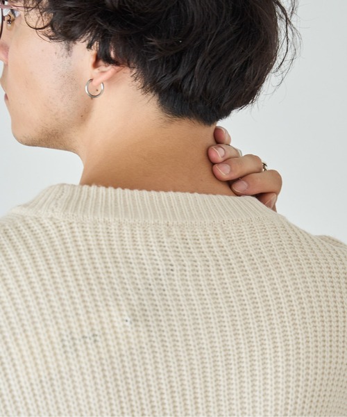 WEGO（ウィゴー）の「WEGO/ルーズフィットプルオーバー（ニット/セーター・メンズ・ブラック系その他/アイボリー/ダークグレー/ダークオレンジ・MEDIUM/LARGE）」の20枚目の写真