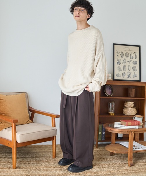 WEGO（ウィゴー）の「WEGO/ルーズフィットプルオーバー（ニット/セーター・メンズ・ブラック系その他/アイボリー/ダークグレー/ダークオレンジ・MEDIUM/LARGE）」の16枚目の写真