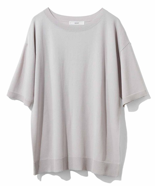 IEDIT（イディット）の「ＩＥＤＩＴ　Ｔシャツライクに着たい　接触冷感が心地よいシャリ感シンプルニット（ニット/セーター・レディース・ライトグレー/カーキ/ブラック・SMALL/MEDIUM/LARGE/X-LARGE/XX-LARGE/XXX-LARGE）」の2枚目の写真