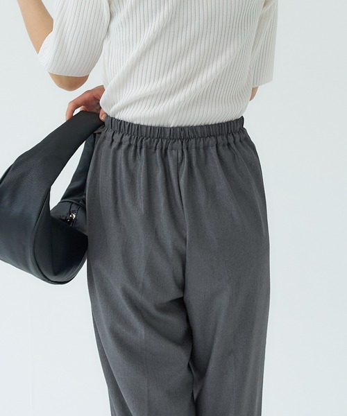 coca（coca）（コカ）の「セットアップ対応リネンタッチテーパードパンツ（スラックス・レディース・ネイビー/グレー・M/L）」の6枚目の写真