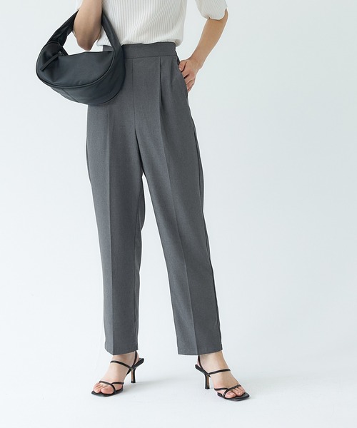 coca（coca）（コカ）の「セットアップ対応リネンタッチテーパードパンツ（スラックス・レディース・ネイビー/グレー・M/L）」の7枚目の写真