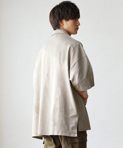 MinoriTY（マイノリティ）の「【MinoriTY】ヘビーウエイトハーフジップポロシャツ 半袖Tシャツ メンズ コットン素材 オーバーサイズ ルーズシルエット 夏服（ポロシャツ・メンズ・ブルー/パープル/ホワイト・L/M/S）」の8枚目の写真
