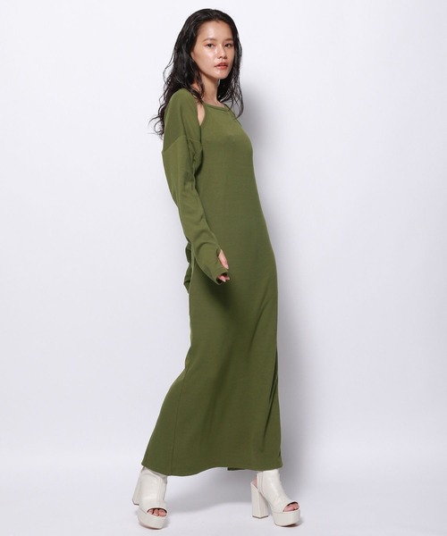 FOREVER 21(フォーエバー トゥエンティーワン)の「【セットアイテム】ボレロセットキャミリブワンピース(ワンピース・レディース・ブラック/グリーン・SMALL/MEDIUM/LARGE)」の3枚目の写真