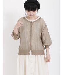 前後着シアーニットカーディガン