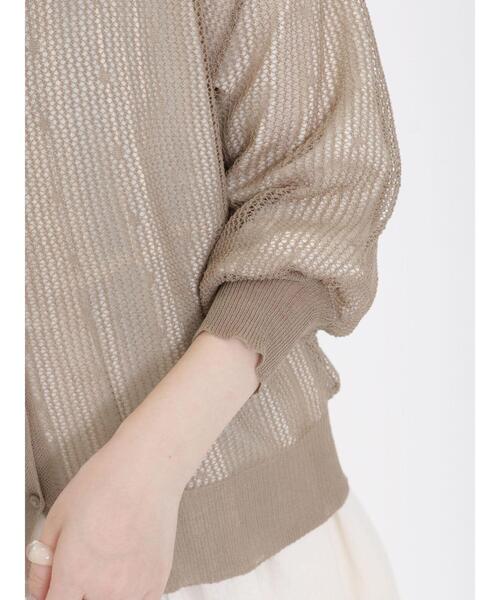 Samansa Mos2（サマンサ モスモス）の「前後着シアーニットカーディガン（カーディガン/ボレロ・レディース・モカ/ブラック/ベージュ・F）」の5枚目の写真