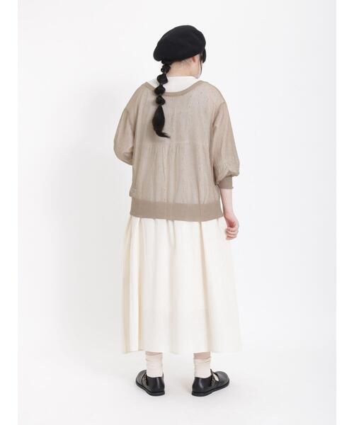 Samansa Mos2（サマンサ モスモス）の「前後着シアーニットカーディガン（カーディガン/ボレロ・レディース・モカ/ブラック/ベージュ・F）」の8枚目の写真