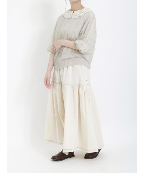 Samansa Mos2（サマンサ モスモス）の「前後着シアーニットカーディガン（カーディガン/ボレロ・レディース・モカ/ブラック/ベージュ・F）」の10枚目の写真