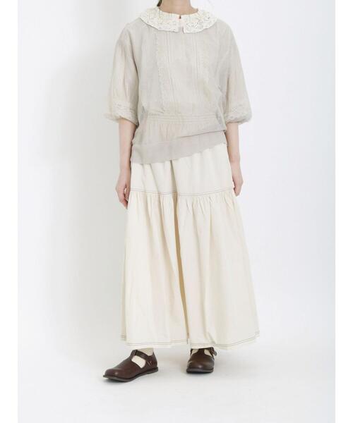 Samansa Mos2（サマンサ モスモス）の「前後着シアーニットカーディガン（カーディガン/ボレロ・レディース・モカ/ブラック/ベージュ・F）」の11枚目の写真