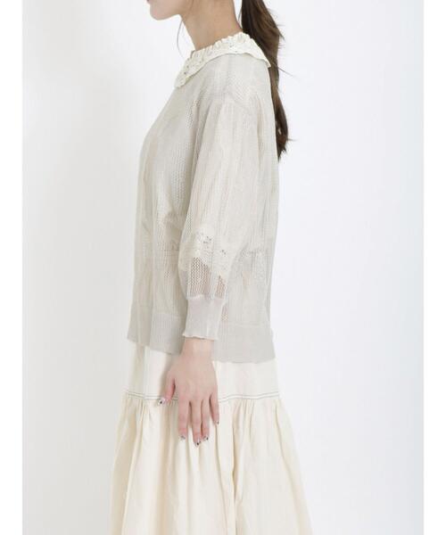 Samansa Mos2（サマンサ モスモス）の「前後着シアーニットカーディガン（カーディガン/ボレロ・レディース・モカ/ブラック/ベージュ・F）」の13枚目の写真