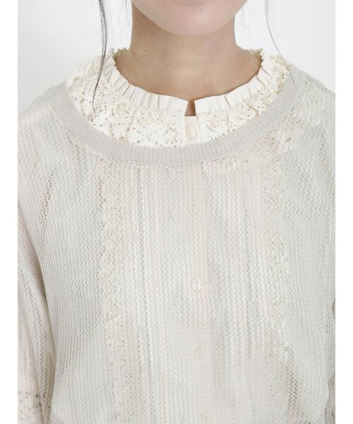 Samansa Mos2（サマンサ モスモス）の「前後着シアーニットカーディガン（カーディガン/ボレロ・レディース・モカ/ブラック/ベージュ・F）」の15枚目の写真