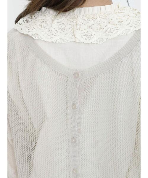 Samansa Mos2（サマンサ モスモス）の「前後着シアーニットカーディガン（カーディガン/ボレロ・レディース・モカ/ブラック/ベージュ・F）」の16枚目の写真