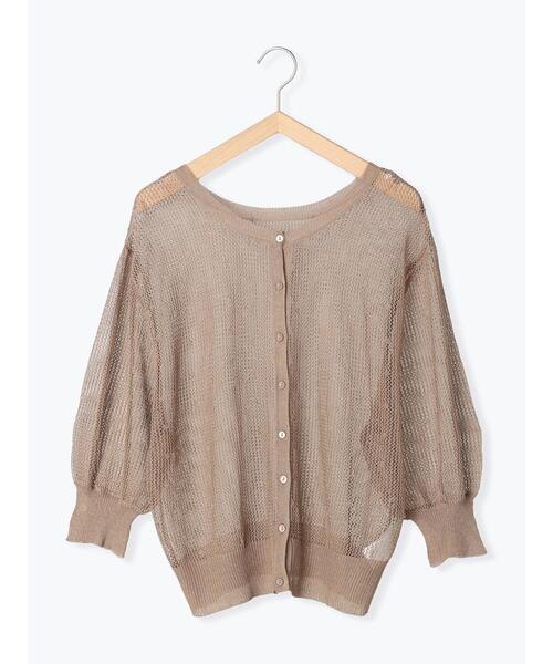 Samansa Mos2（サマンサ モスモス）の「前後着シアーニットカーディガン（カーディガン/ボレロ・レディース・モカ/ブラック/ベージュ・F）」の22枚目の写真