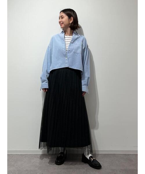 human woman(ヒューマンウーマン)の「◆オーガニック綿天竺長袖ボーダーTシャツ(Tシャツ/カットソー・レディース・ダークインディゴブルー・MEDIUM/LARGE)」の11枚目の写真
