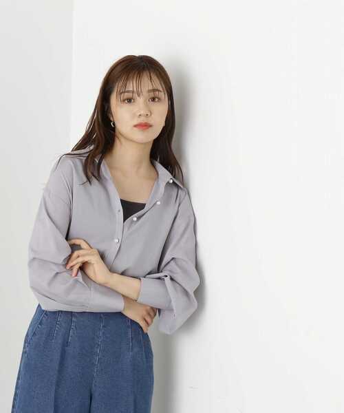 PROPORTION BODY DRESSING(プロポーションボディドレッシング)の「2WAYスリーブシャツ / 1213210803(シャツ/ブラウス・レディース・グレー/ホワイト/ブルー・FREE)」の1枚目の写真