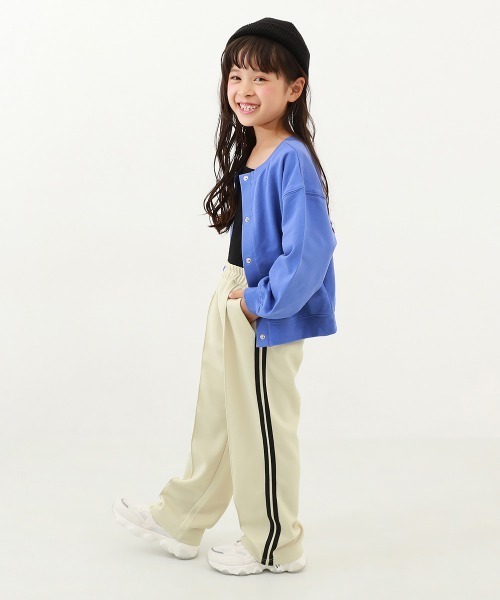 devirock（デビロック）の「【セットアップ可能】サイドライン ワイドパンツ（スウェットパンツ・キッズ・バイオレット/アイボリー/ブラック/グリーン/ネイビー/グレー/ピンク系3/ブルー系/ダークブラウン・100cm/110cm/120cm/130cm/140cm/150cm/160cm）」の15枚目の写真