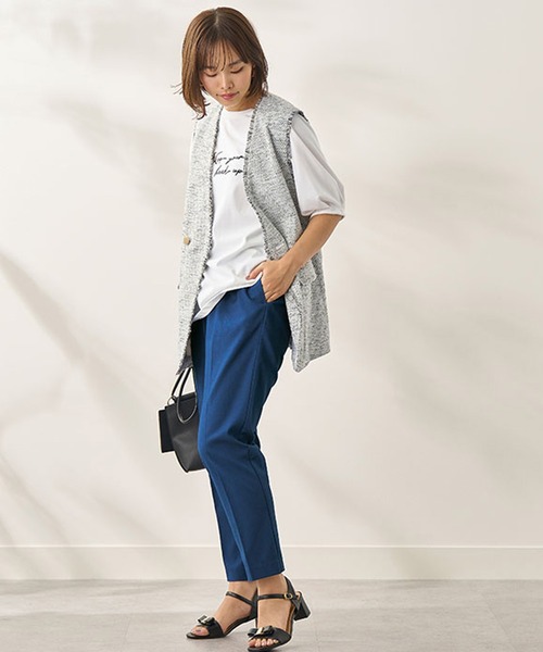 BELLUNA PLUS(ベルーナ)の「SOLOTEX(R)美脚見えパンツ62丈(その他パンツ・レディース・ロイヤルブルー/オレンジ/ネイビー/アイボリー・SMALL/LARGE/MEDIUM/X-LARGE)」の4枚目の写真