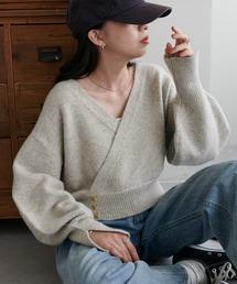 カシュクールショート丈セーター カシュクールショート丈セーター｜PourVous