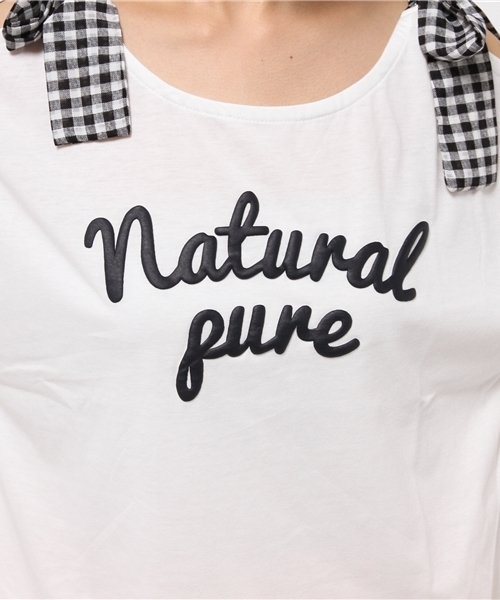 WEGO（ウィゴー）の「WEGO/肩開きリボンTシャツ（Tシャツ/カットソー・レディース・グレー系その他/オフホワイト/ネイビー・FREE）」の14枚目の写真