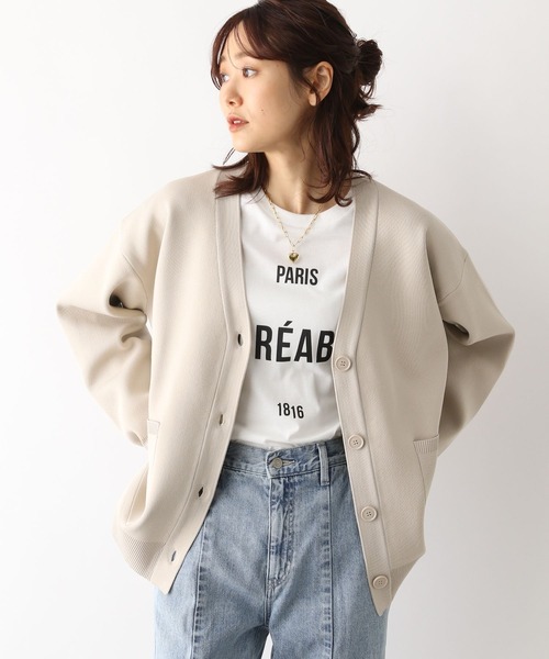 GLOBAL WORK（グローバルワーク）の「リッチライトニットVネックカーディガン/905138（カーディガン/ボレロ・レディース・グレイッシュベージュ/ブルー系その他/ブラック系その他/ライトグレー/ホワイト系その他/スミクロ/ブラック系その他2/ネイビー/ボルドー・MEDIUM/LARGE）」の6枚目の写真