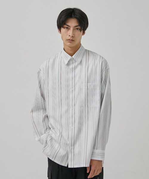 PUBLIC TOKYO（パブリックトウキョウ）の「スーピマコットンストライプシャツ（シャツ/ブラウス・メンズ・ブルー/ホワイト・1/2）」の9枚目の写真