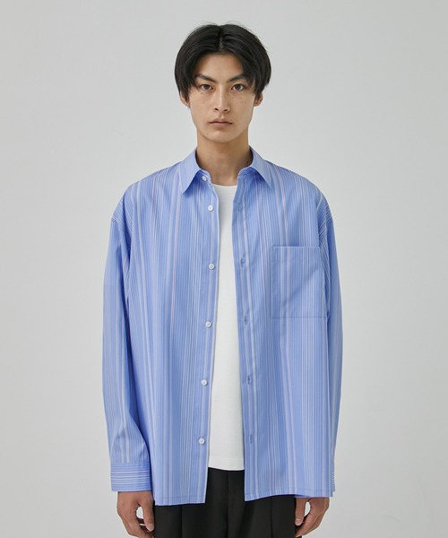 PUBLIC TOKYO（パブリックトウキョウ）の「スーピマコットンストライプシャツ（シャツ/ブラウス・メンズ・ブルー/ホワイト・1/2）」の16枚目の写真