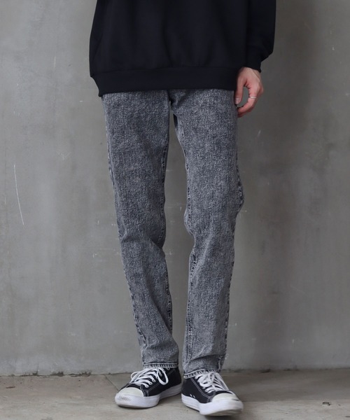 SITRY(シトリー)の「super stretch denim standard tapered pants/スーパーストレッチ デニム スタンダード テーパードパンツ(デニムパンツ・メンズ・ワンウォッシュ/ブラック系その他/ブラック・M/L/LL/S)」の1枚目の写真