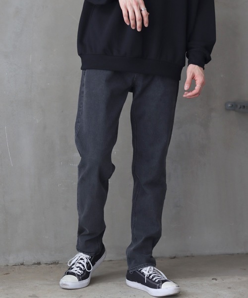 SITRY(シトリー)の「super stretch denim standard tapered pants/スーパーストレッチ デニム スタンダード テーパードパンツ(デニムパンツ・メンズ・ワンウォッシュ/ブラック系その他/ブラック・M/L/LL/S)」の2枚目の写真