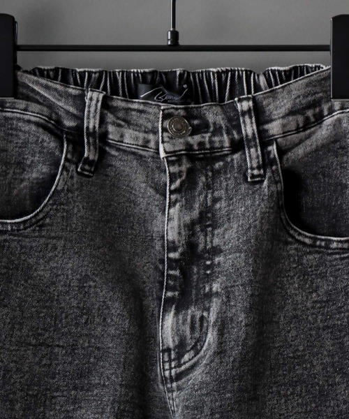 SITRY(シトリー)の「super stretch denim standard tapered pants/スーパーストレッチ デニム スタンダード テーパードパンツ(デニムパンツ・メンズ・ワンウォッシュ/ブラック系その他/ブラック・M/L/LL/S)」の5枚目の写真