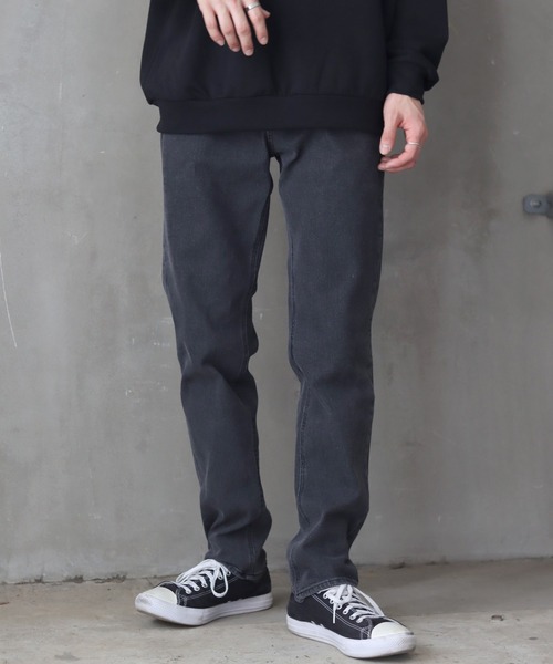 SITRY(シトリー)の「super stretch denim standard tapered pants/スーパーストレッチ デニム スタンダード テーパードパンツ(デニムパンツ・メンズ・ワンウォッシュ/ブラック系その他/ブラック・M/L/LL/S)」の15枚目の写真