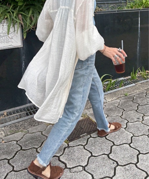 XSサイズあり/セットアップ可】パッチ付きテーパードデニム（デニム