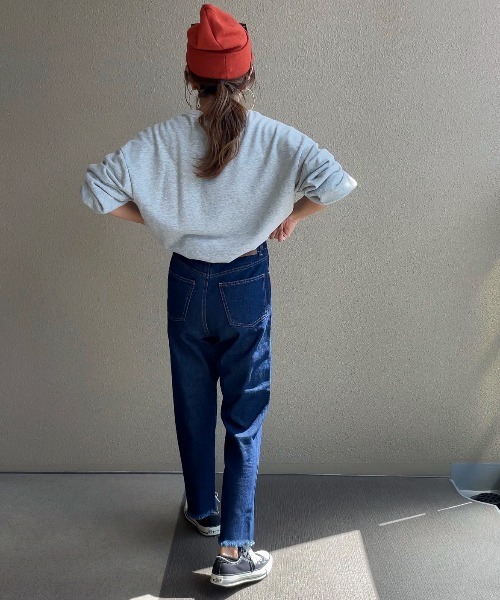 feepur by saya（フェピュールバイサヤ）の「【XSサイズあり/セットアップ可】パッチ付きテーパードデニム（デニムパンツ・レディース・グレー/ブルー/ブラック/ネイビー・X-SMALL/SMALL/MEDIUM）」の13枚目の写真