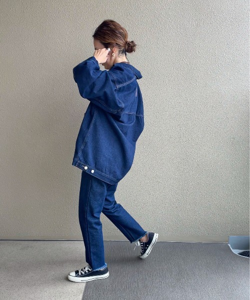 feepur by saya（フェピュールバイサヤ）の「【XSサイズあり/セットアップ可】パッチ付きテーパードデニム（デニムパンツ・レディース・グレー/ブルー/ブラック/ネイビー・X-SMALL/SMALL/MEDIUM）」の19枚目の写真