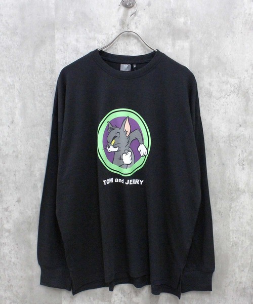 Tom＆Jerry（トムアンドジェリー）の「TOM&JERRY　トム＆ジェリー　BIG　長袖Tシャツ（Tシャツ/カットソー・メンズ・オフホワイト/杢グレー/チャコール/ホワイト系/ダークグリーン/パープル/ブラック/ベージュ/ホワイト系1/ホワイト系2/グレー系/ブラック系/ネイビー/オレンジ/ベージュ系/ダークグリーン系・M/XL/L）」の7枚目の写真