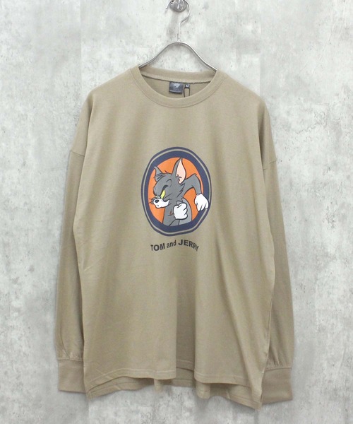 Tom＆Jerry（トムアンドジェリー）の「TOM&JERRY　トム＆ジェリー　BIG　長袖Tシャツ（Tシャツ/カットソー・メンズ・オフホワイト/杢グレー/チャコール/ホワイト系/ダークグリーン/パープル/ブラック/ベージュ/ホワイト系1/ホワイト系2/グレー系/ブラック系/ネイビー/オレンジ/ベージュ系/ダークグリーン系・M/XL/L）」の12枚目の写真