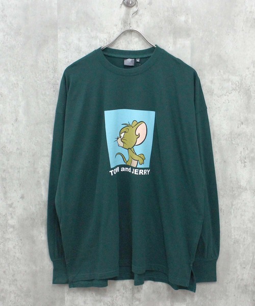 Tom＆Jerry（トムアンドジェリー）の「TOM&JERRY　トム＆ジェリー　BIG　長袖Tシャツ（Tシャツ/カットソー・メンズ・オフホワイト/杢グレー/チャコール/ホワイト系/ダークグリーン/パープル/ブラック/ベージュ/ホワイト系1/ホワイト系2/グレー系/ブラック系/ネイビー/オレンジ/ベージュ系/ダークグリーン系・M/XL/L）」の14枚目の写真