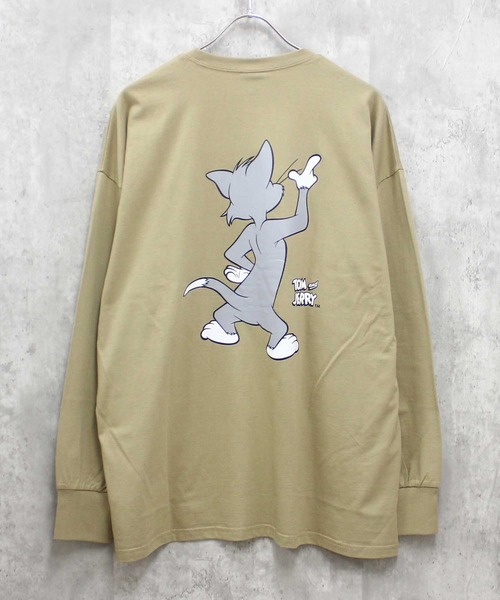 Tom＆Jerry（トムアンドジェリー）の「TOM&JERRY　トム＆ジェリー　BIG　長袖Tシャツ（Tシャツ/カットソー・メンズ・オフホワイト/杢グレー/チャコール/ホワイト系/ダークグリーン/パープル/ブラック/ベージュ/ホワイト系1/ホワイト系2/グレー系/ブラック系/ネイビー/オレンジ/ベージュ系/ダークグリーン系・M/XL/L）」の11枚目の写真
