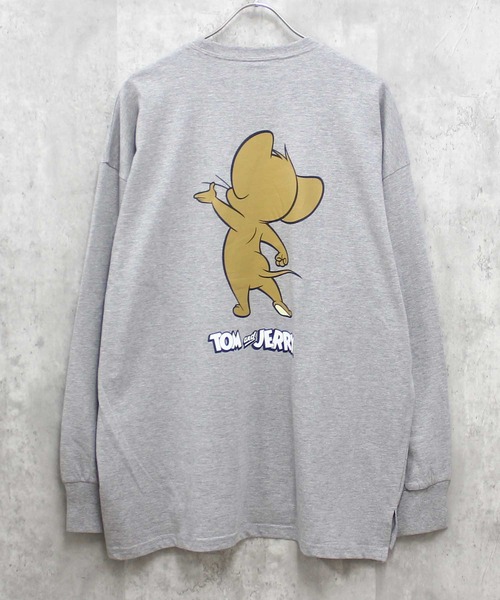 Tom＆Jerry（トムアンドジェリー）の「TOM&JERRY　トム＆ジェリー　BIG　長袖Tシャツ（Tシャツ/カットソー・メンズ・オフホワイト/杢グレー/チャコール/ホワイト系/ダークグリーン/パープル/ブラック/ベージュ/ホワイト系1/ホワイト系2/グレー系/ブラック系/ネイビー/オレンジ/ベージュ系/ダークグリーン系・M/XL/L）」の8枚目の写真