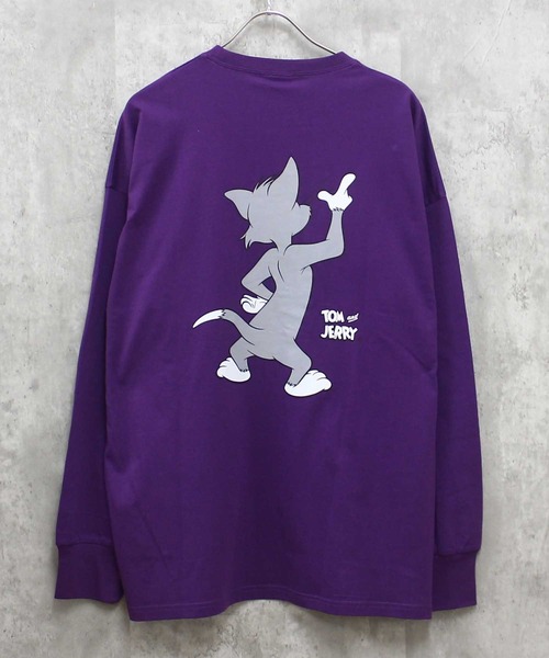 Tom＆Jerry（トムアンドジェリー）の「TOM&JERRY　トム＆ジェリー　BIG　長袖Tシャツ（Tシャツ/カットソー・メンズ・オフホワイト/杢グレー/チャコール/ホワイト系/ダークグリーン/パープル/ブラック/ベージュ/ホワイト系1/ホワイト系2/グレー系/ブラック系/ネイビー/オレンジ/ベージュ系/ダークグリーン系・M/XL/L）」の16枚目の写真