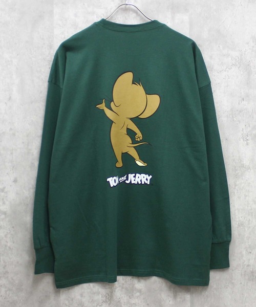 Tom＆Jerry（トムアンドジェリー）の「TOM&JERRY　トム＆ジェリー　BIG　長袖Tシャツ（Tシャツ/カットソー・メンズ・オフホワイト/杢グレー/チャコール/ホワイト系/ダークグリーン/パープル/ブラック/ベージュ/ホワイト系1/ホワイト系2/グレー系/ブラック系/ネイビー/オレンジ/ベージュ系/ダークグリーン系・M/XL/L）」の13枚目の写真