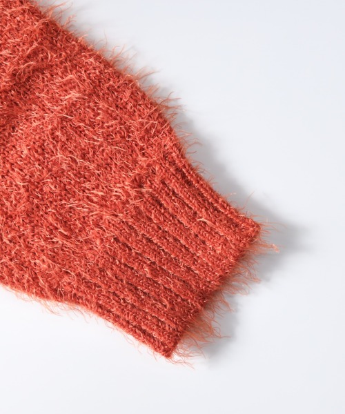 NYLAUS(ナイラス)の「Shaggy Solid/Border Loose V-neck Knit Sweater / シャギー 無地/ボーダー柄 ルーズ Vネック ニットセーター(ニット/セーター・メンズ・ブラック/レンガ/チャコール/ブラック系/グレー系/レッド系・M/L)」の11枚目の写真