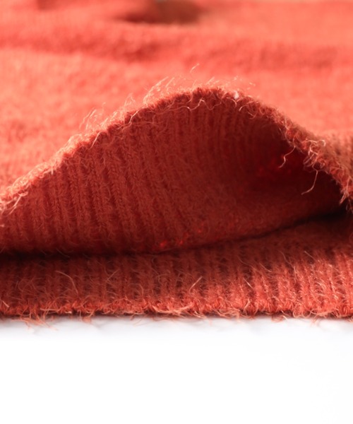 NYLAUS(ナイラス)の「Shaggy Solid/Border Loose V-neck Knit Sweater / シャギー 無地/ボーダー柄 ルーズ Vネック ニットセーター(ニット/セーター・メンズ・ブラック/レンガ/チャコール/ブラック系/グレー系/レッド系・M/L)」の13枚目の写真