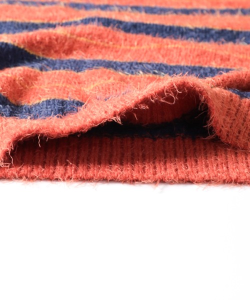 NYLAUS(ナイラス)の「Shaggy Solid/Border Loose V-neck Knit Sweater / シャギー 無地/ボーダー柄 ルーズ Vネック ニットセーター(ニット/セーター・メンズ・ブラック/レンガ/チャコール/ブラック系/グレー系/レッド系・M/L)」の20枚目の写真