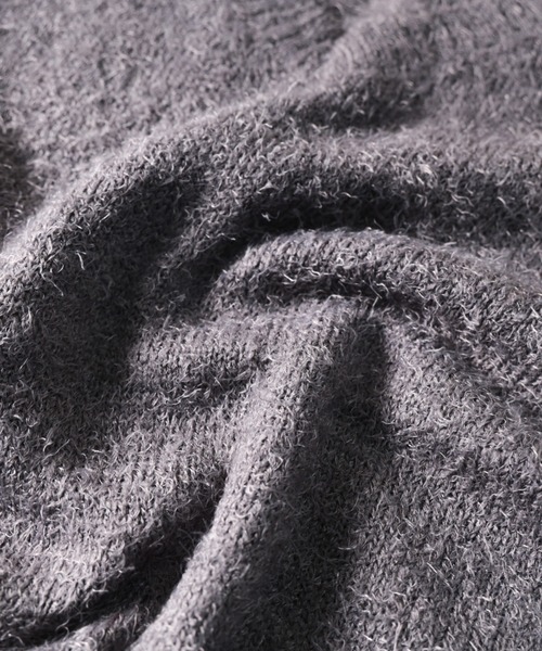 NYLAUS(ナイラス)の「Shaggy Solid/Border Loose V-neck Knit Sweater / シャギー 無地/ボーダー柄 ルーズ Vネック ニットセーター(ニット/セーター・メンズ・ブラック/レンガ/チャコール/ブラック系/グレー系/レッド系・M/L)」の16枚目の写真