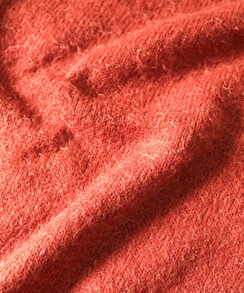 NYLAUS(ナイラス)の「Shaggy Solid/Border Loose V-neck Knit Sweater / シャギー 無地/ボーダー柄 ルーズ Vネック ニットセーター(ニット/セーター・メンズ・ブラック/レンガ/チャコール/ブラック系/グレー系/レッド系・M/L)」の14枚目の写真