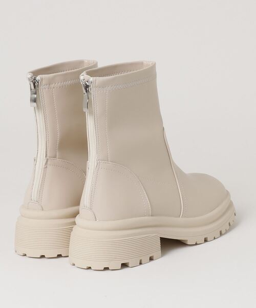 paravion（パラビオン）の「ストレッチショートブーツ（ブーツ・レディース・アイボリー/ブラック・38/39）」の3枚目の写真